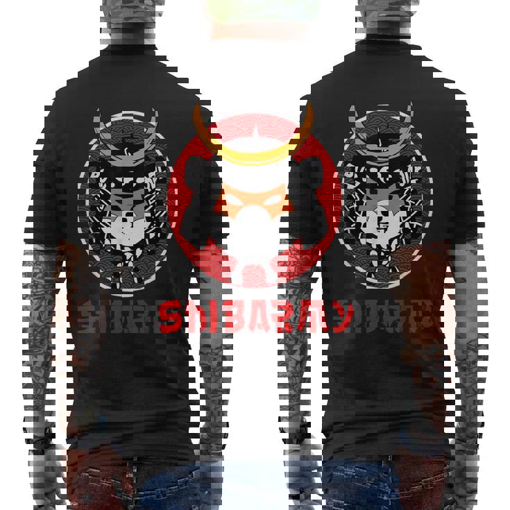 Shib Army クリプトホドルサムライ柴犬コイン メンズTシャツ バックプリント