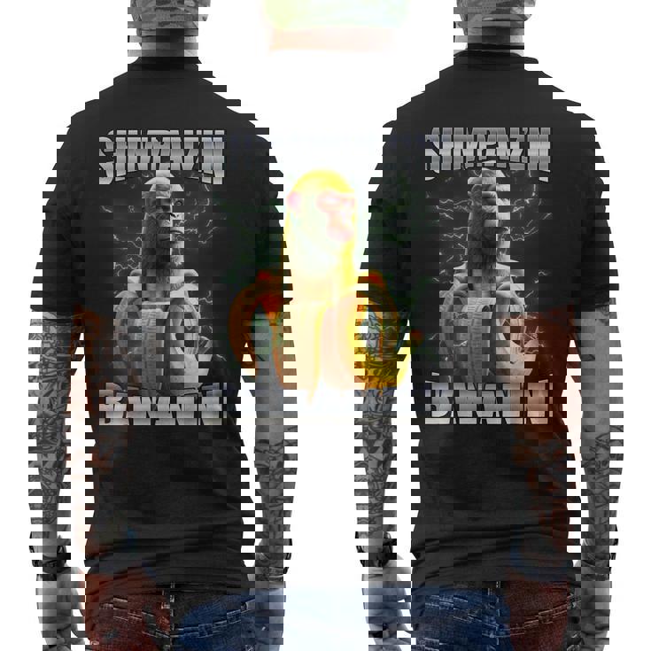 Shimpanzini Bananini メンズTシャツ バックプリント