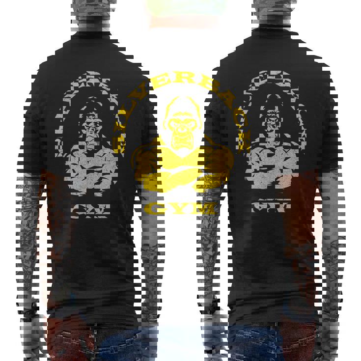 Silverback Gorilla Gym Apparel パワーリフティング、ストロングマン メンズTシャツ バックプリント