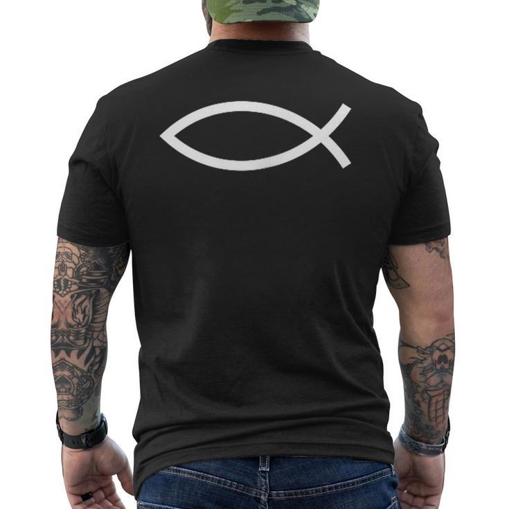 Símbolo De Pez Cristiano Pequeño Fe Amor Esperanza Camiseta Hombre Estampado Espalda