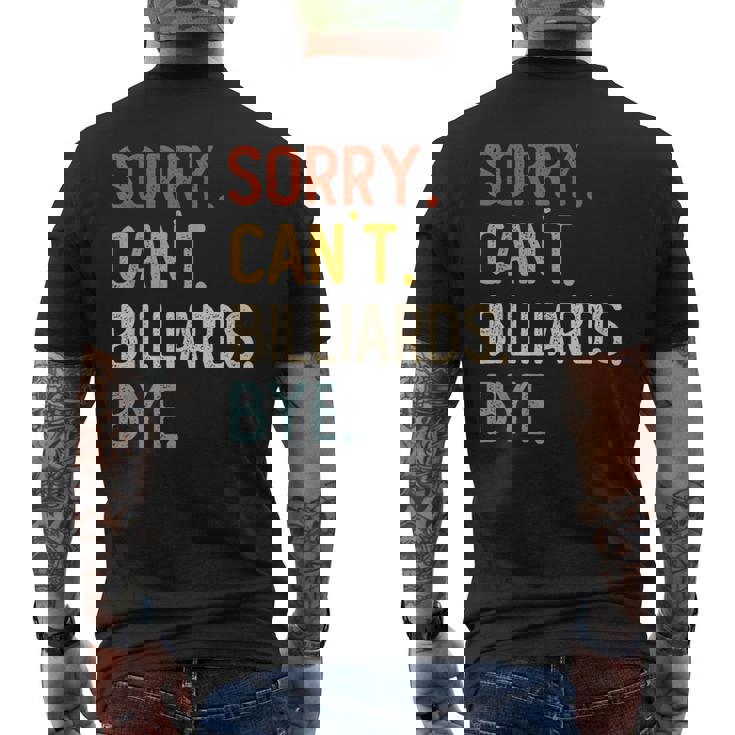 Sorry Can't Billiards Bye シャツ 面白い ビリヤード愛好家 メンズTシャツ バックプリント