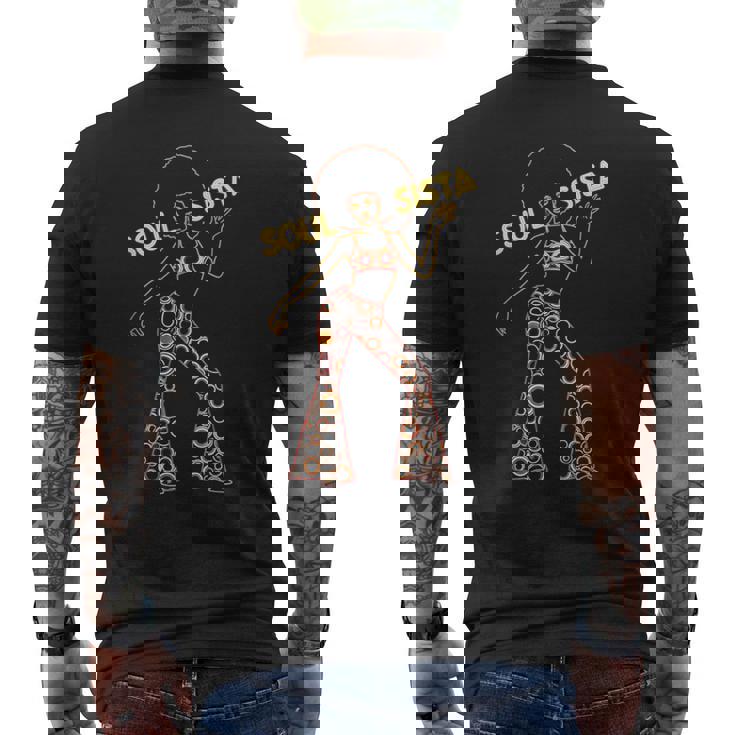 Soulista 70年代 ソウルミュージック レトロ ディスコ ブラック ファンク アフロガール メンズTシャツ バックプリント