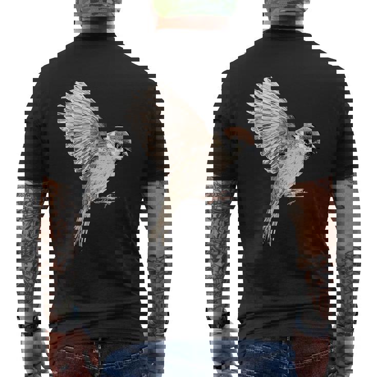 Sparrow-Spring-スズメ-春-自由-鳥-動物 メンズTシャツ バックプリント