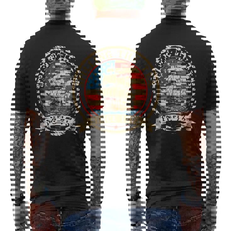 Spilling The Tea Since 1773 4Th Of July American Flag Men's T-shirt Back Print