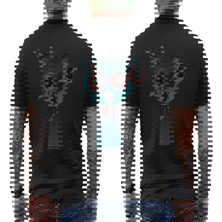 Sprunkiの怖いスカイブルー メンズTシャツ バックプリント