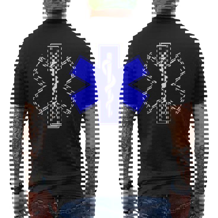 Star Of Life Rod Of Asclepius Emt Ems パラメディック メディック メンズTシャツ バックプリント