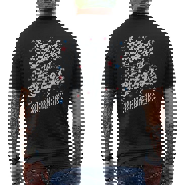 Stars Stripes And Human Rights 4Th Of July Equal Rights Men's T-shirt Back Print