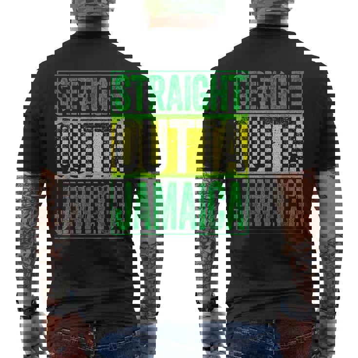 Straight Outta Jamaica ジャマイカ カリビアン レトロ レゲエ パーティー メンズTシャツ バックプリント