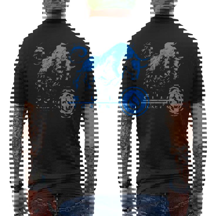 Suiコイン暗号ブルランhodlブロックチェーンで億万長者になる メンズTシャツ バックプリント