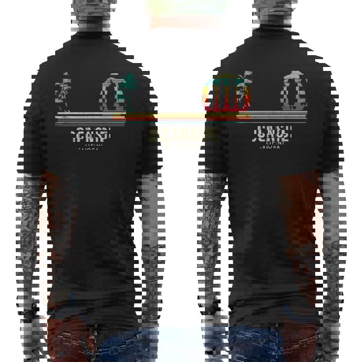 Surfista Californiaurf Oceanside ヴィンテージサーフボード メンズTシャツ バックプリント