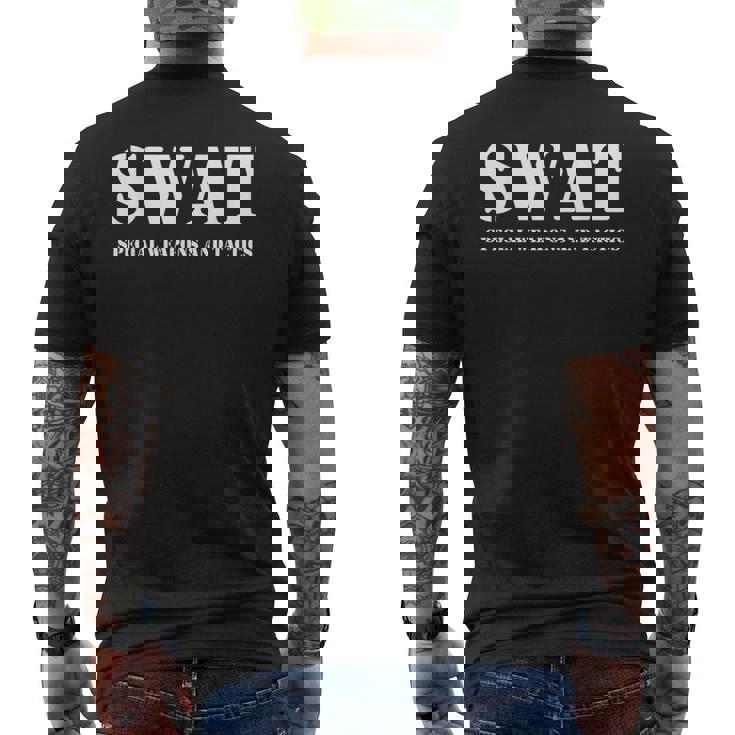 Swat チーム ヴィンテージ ポリス ユニフォーム メンズTシャツ バックプリント