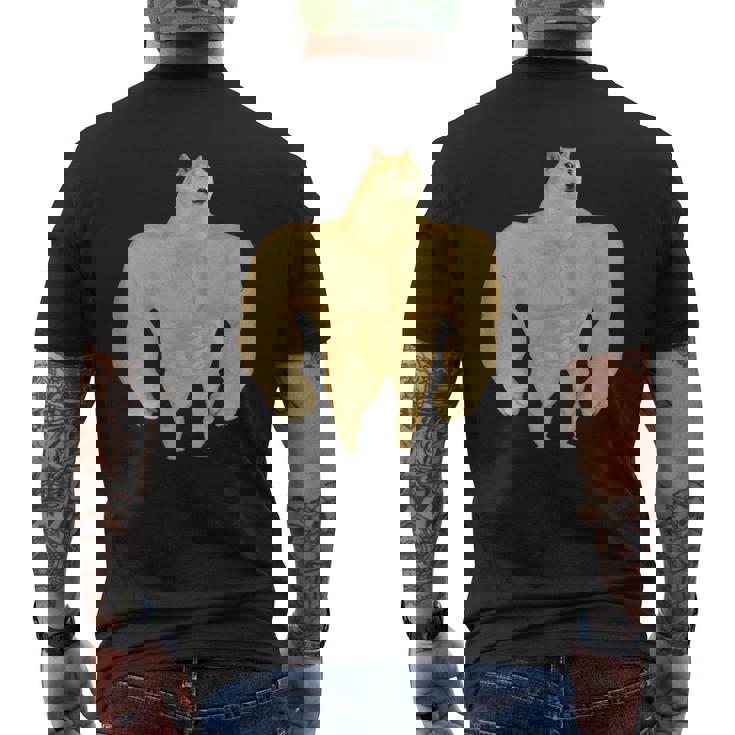 Swole Doge Meme Buff Doge Meme メンズTシャツ バックプリント