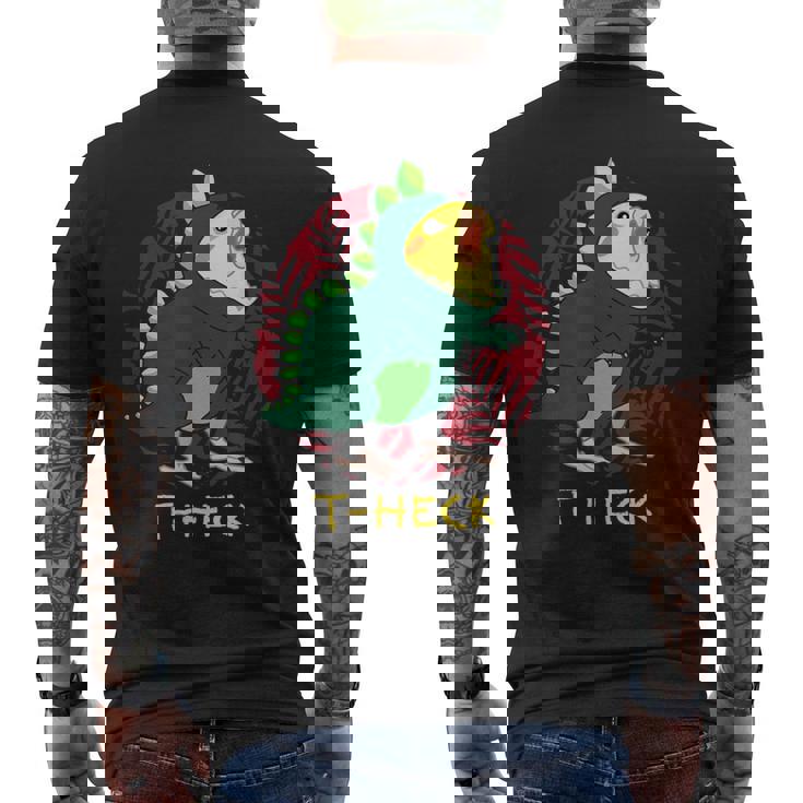 T Heck オカメインコ 面白い 恐竜 鳥 怒っているオウム 鳥 ミーム メンズTシャツ バックプリント