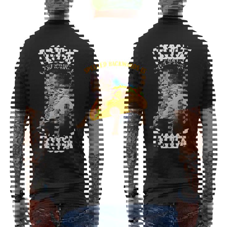 Tacocatpeled Backward シャツ シンコ・デ・マヨ 猫 タコス好き メンズTシャツ バックプリント