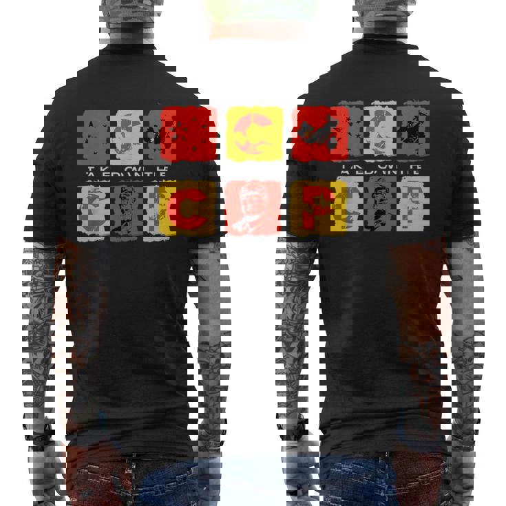 Take Down The Ccp 反共産主義者 中国 プロ アメリカ 愛国 メンズTシャツ バックプリント