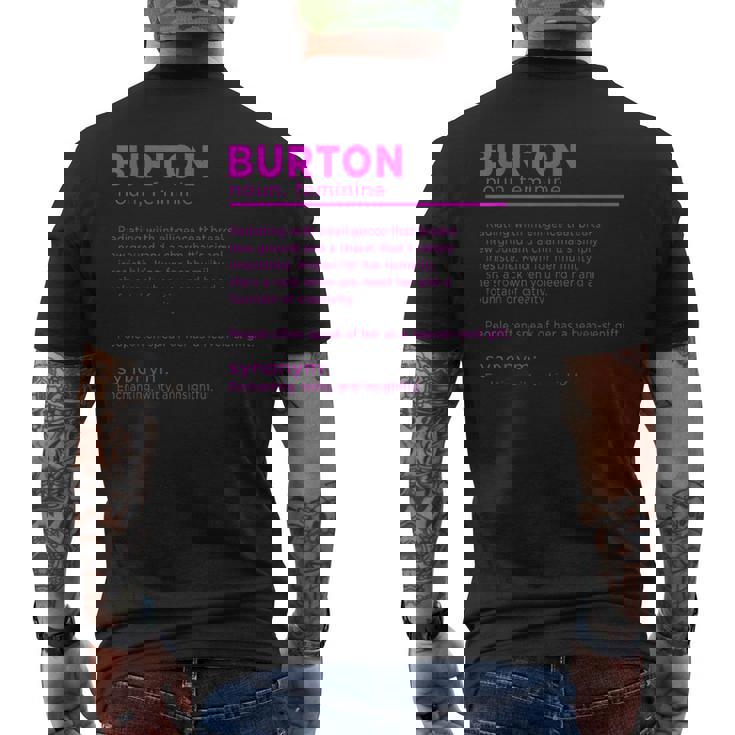 Team Burton 姓 誕生日や家族の集まりに メンズTシャツ バックプリント