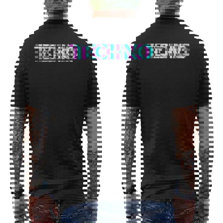 Techno Edm Music Rave Party Raver Dj テクノハウス メンズTシャツ バックプリント