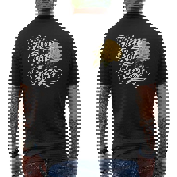 Texasイエローローズイエローローズ メンズTシャツ バックプリント