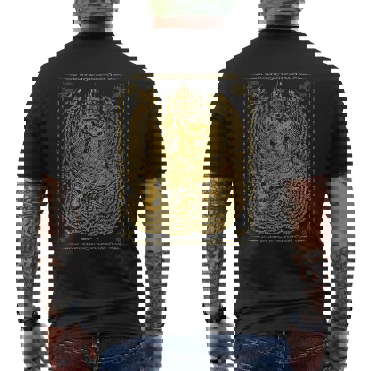 Thailandak Yant Tattoo Magical Thai Tattoos Thailand メンズTシャツ バックプリント