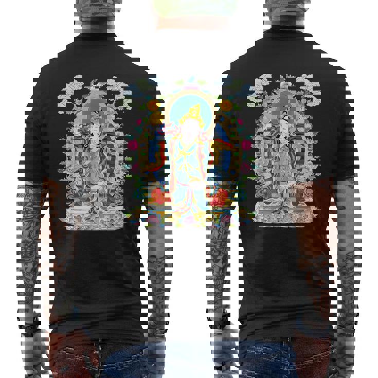 Thangka ブッダ ヨガ 曼荼羅 瞑想 仏教 ナマステ メンズTシャツ バックプリント