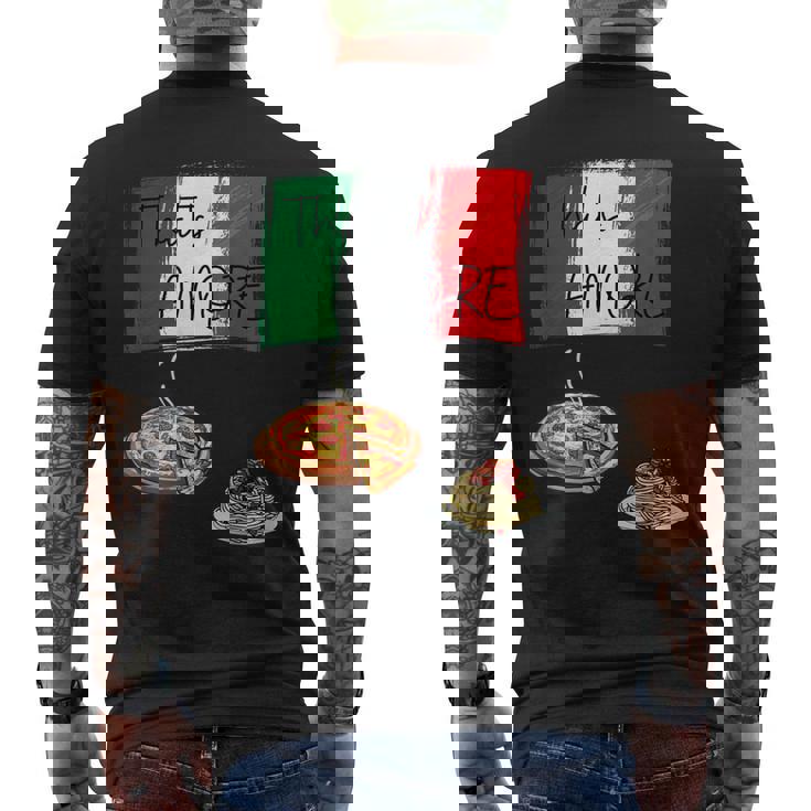 That's Amore ピザ パスタ好き イタリア料理 イタリア国旗 メンズTシャツ バックプリント