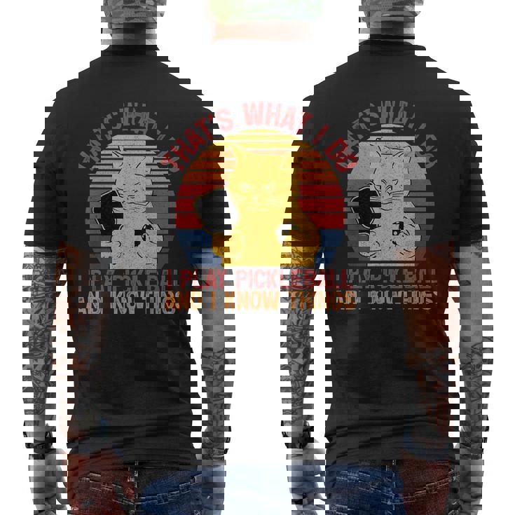 That's What I Do Cat Lovers パドルボールプレーヤー ピックルボール メンズTシャツ バックプリント