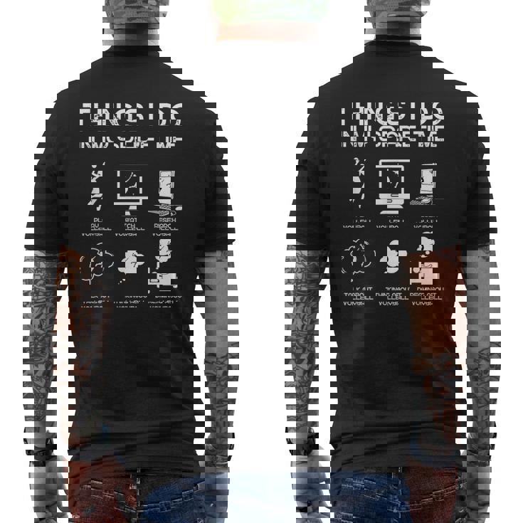 Things I Do In Mypare Time 面白いバレーボール愛好家 メンズTシャツ バックプリント