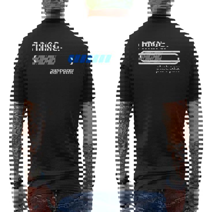 Thinking Please Be Patient 面白い皮肉tシャツ メンズTシャツ バックプリント