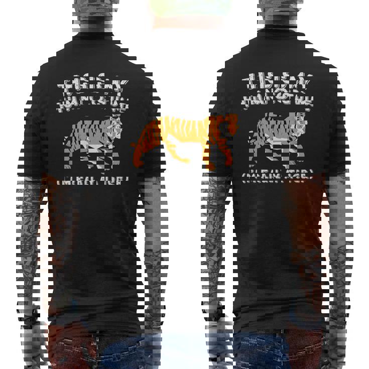 This Is My Human コスチューム I'm Really A Tiger かわいいタイガー メンズTシャツ バックプリント