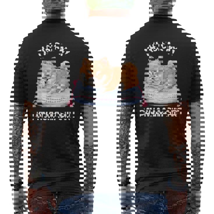 This Is My Pawjama Pomeranian 公式犬用昼寝 メンズTシャツ バックプリント