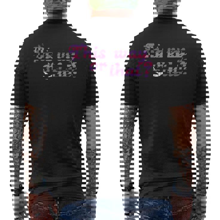 This Way Or That Cheshire ニヤリと笑う猫 不思議の国のアリス メンズTシャツ バックプリント