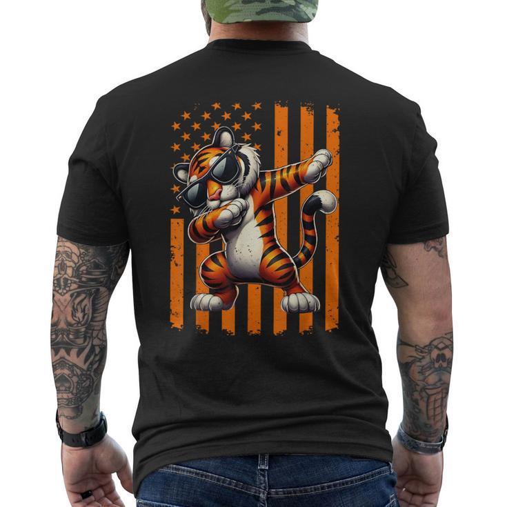Tigers School Spirit Tiger Mascot Orange Black Men's T-shirt Back