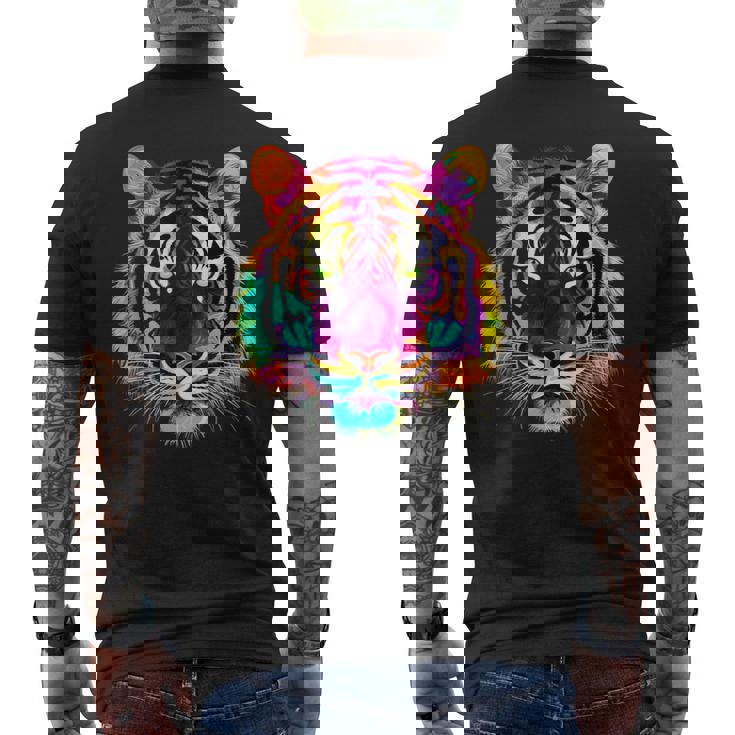 Tigre Arte Zoo Colorido Animal Tigre Camiseta Hombre Estampado Espalda