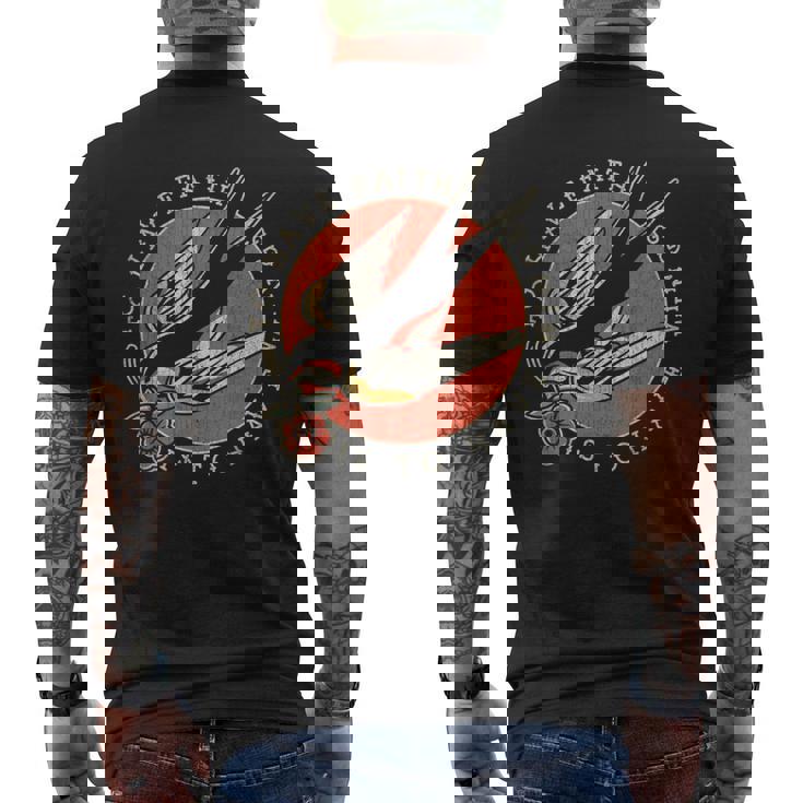 To Have Faith Is To Have Wings Oldchoolwallow Tattooスワロータトゥー メンズTシャツ バックプリント