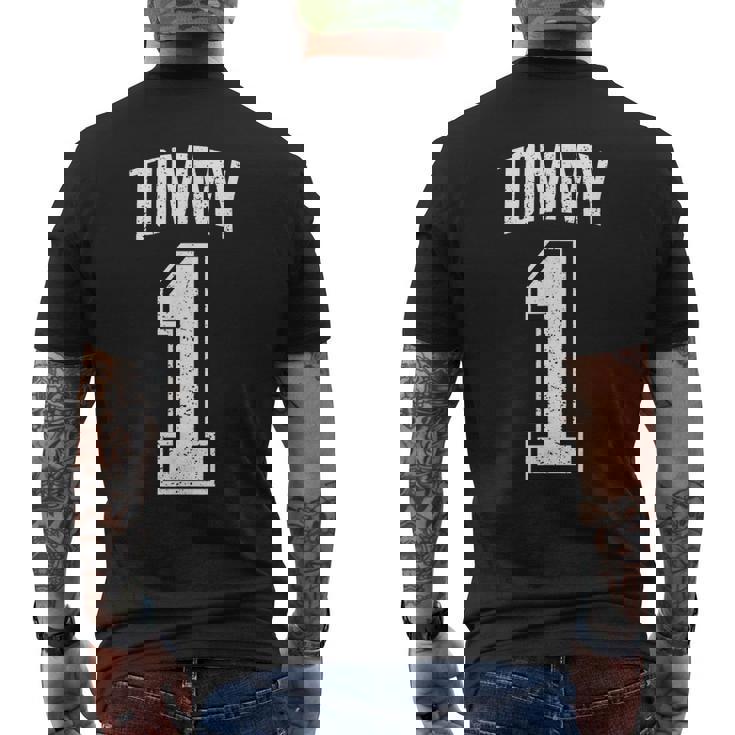 Tommyサポーター番号 1番の大ファン メンズTシャツ バックプリント