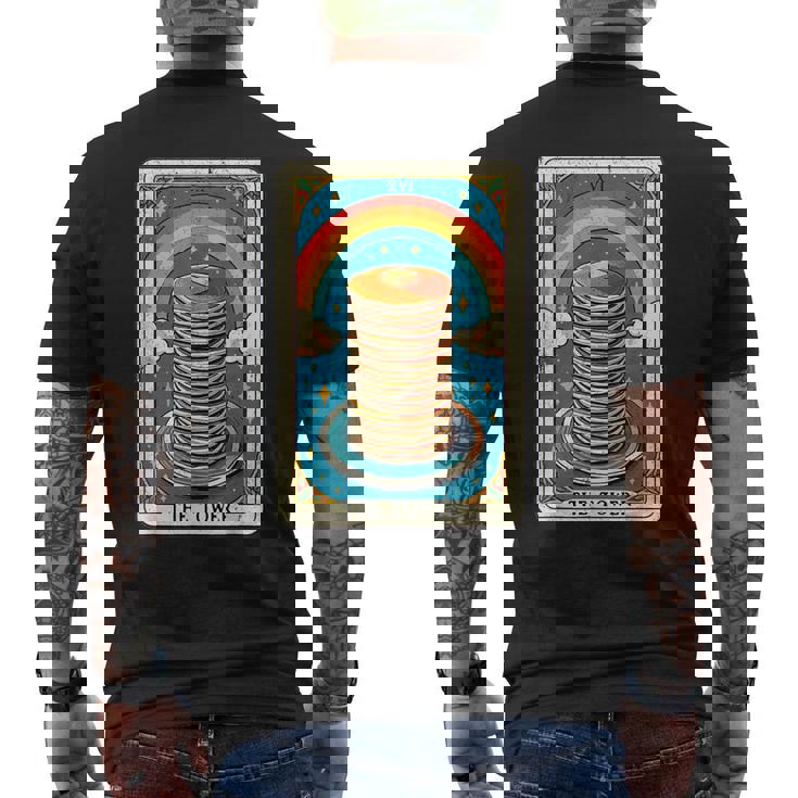 The Tower タロットカード パンケーキタワー 朝食愛好家 メンズTシャツ バックプリント