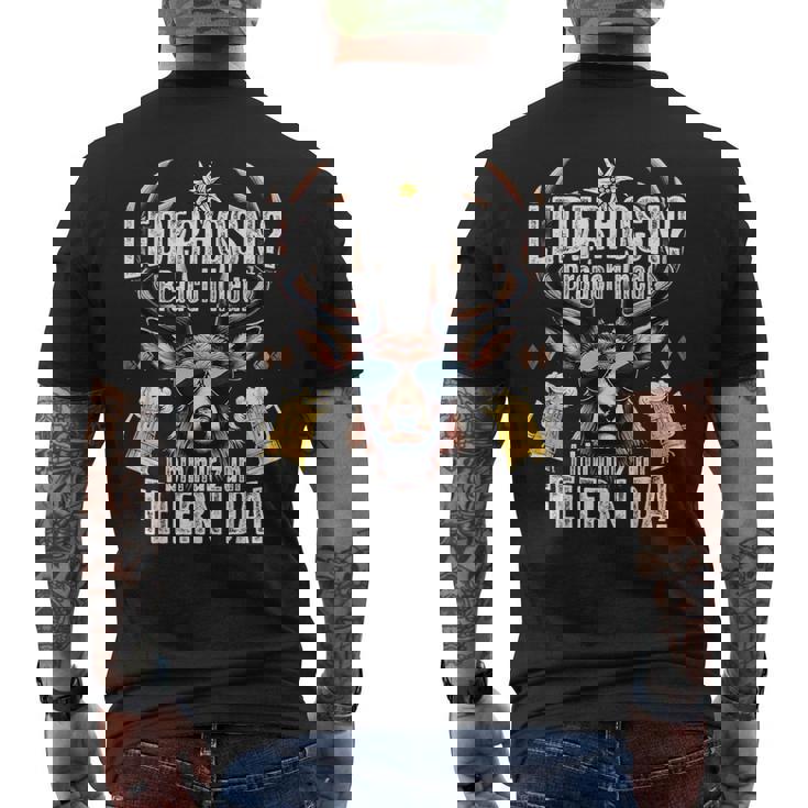 Traditional Leather Trousers Suitable For Oktoberfest S T-Shirt mit Rückendruck