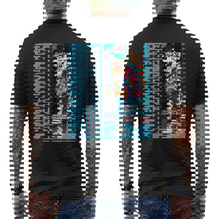 Trakonato Mozzarellone ブレインレッドトララサメ 面白い メンズTシャツ バックプリント