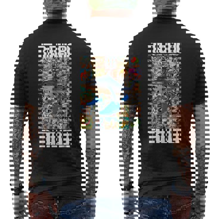 Tralalero Tralala イタリアンブレインロットミーム メンズTシャツ バックプリント