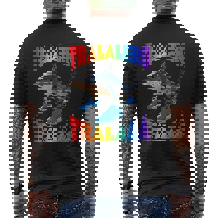 Tralalero Tralala イタリアンブレインロットミーム メンズTシャツ バックプリント