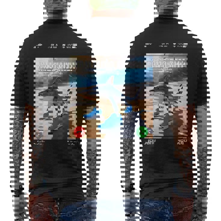 Tralalero Tralala イタリアンブレインロットミーム 電話ミーム メンズTシャツ バックプリント