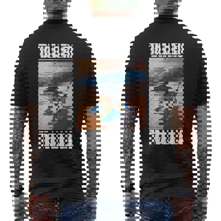 Tralalero Tralala Bootleg Brainrot イタリアン ブレイン ミーム メンズTシャツ バックプリント