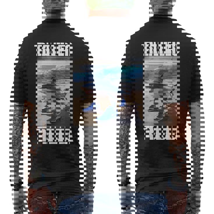 Tralalero Tralala Shark Italian Brain Rot Meme Men's T-shirt Back Print