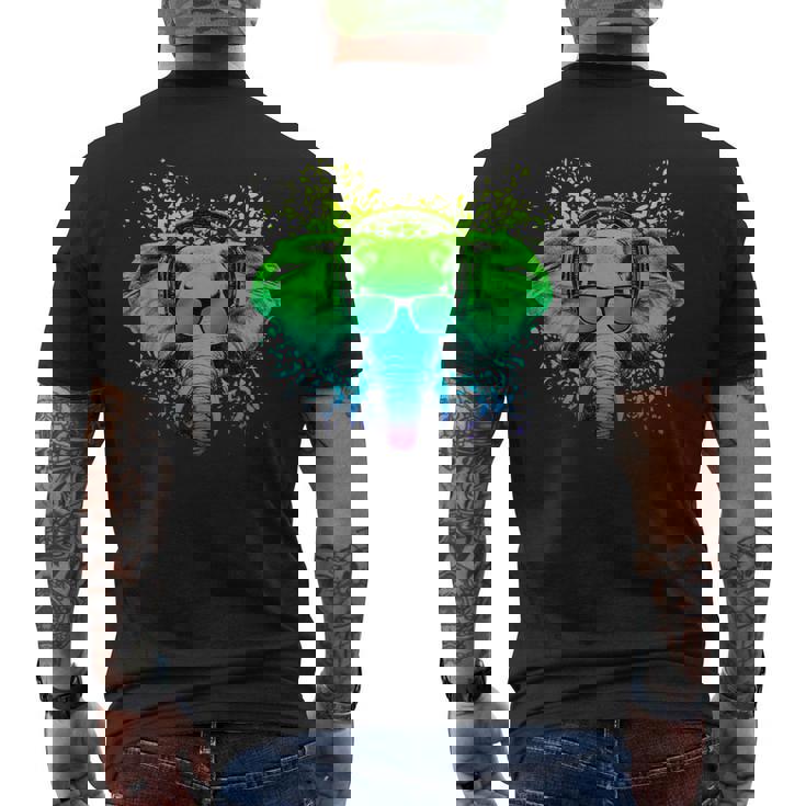 Trippy Dj Cadeau Pour Ravers Techno House Éléphant Psychédélique T-shirt imprimé au dos
