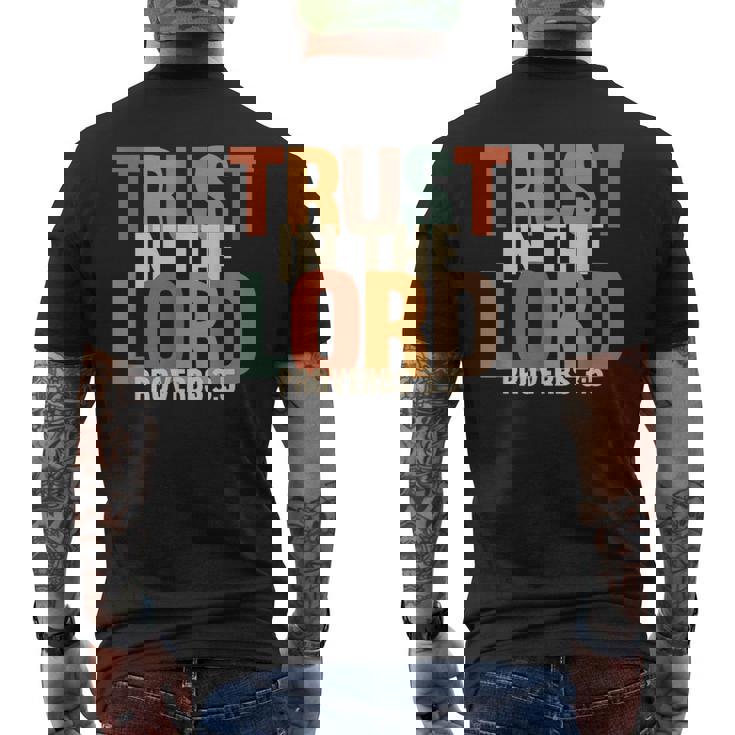 Trust In The Lord 箴言 3 メンズTシャツ バックプリント