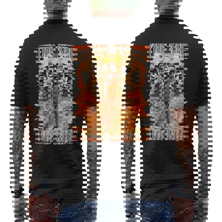 Tung Tung Tungahur イタリアのブレインロット、面白い野球バット メンズTシャツ バックプリント