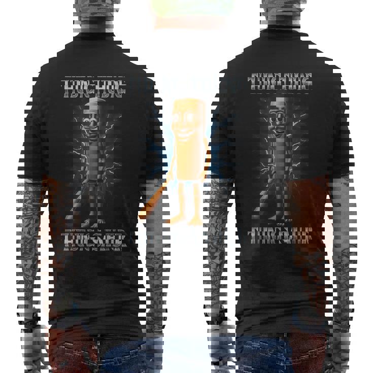 Tung Tung Tungahur 面白い動物 イタリアン ブレイン ミーム メンズTシャツ バックプリント