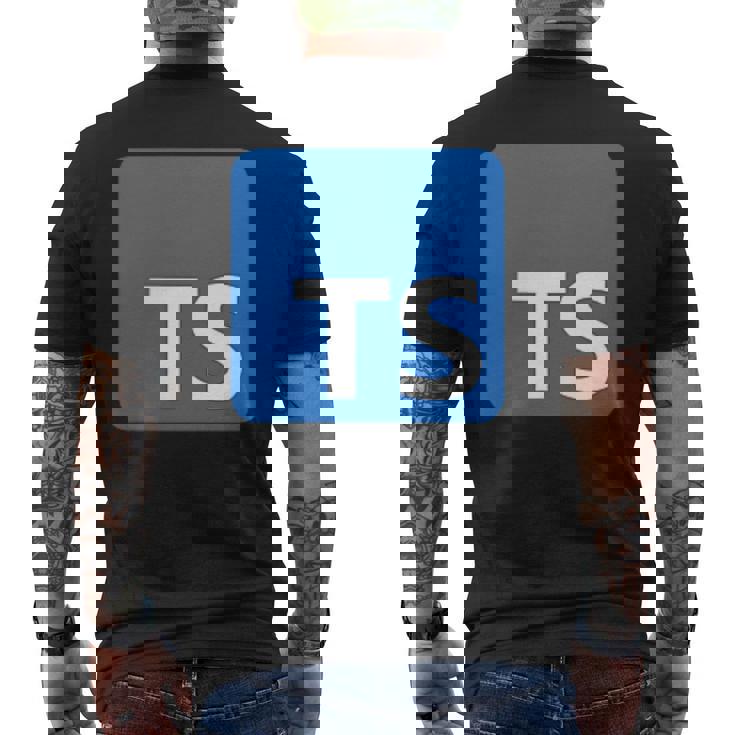 Typescript プログラミングロゴ Tsロゴ プログラマーへのギフトに メンズTシャツ バックプリント