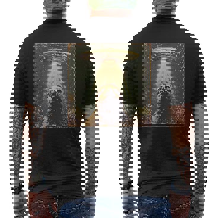 Ufo と面白いナマケモノのセルフィー、面白いナマケモノ メンズTシャツ バックプリント