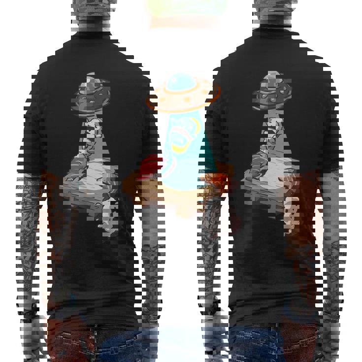 Ufo にさらわれる 寿司 すし たまご サーモン まぐろ メンズTシャツ バックプリント